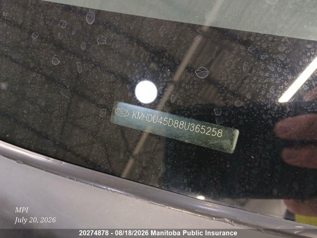 2008 Hyundai Elantra Gl მანქანა იყიდება აუქციონზე, vin: KMHDU45D88U365258, აუქციონის ნომერი: 20274878