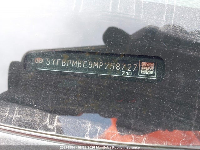 5YFBPMBE9MP258727 Toyota COROLLA LE