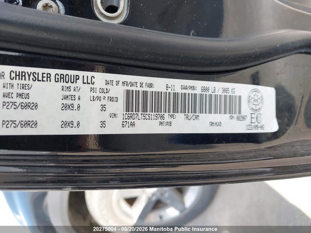 Aukcja sprzedaży 2012 Dodge Ram 1500 Big Horn Crew Cab, vin: 1C6RD7LT5CS119706, numer aukcji: 20275004