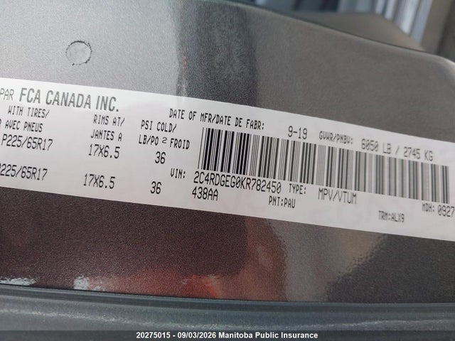 Dodge Grand Caravan Gt 2019 2C4RDGEG0KR782450 Image 8