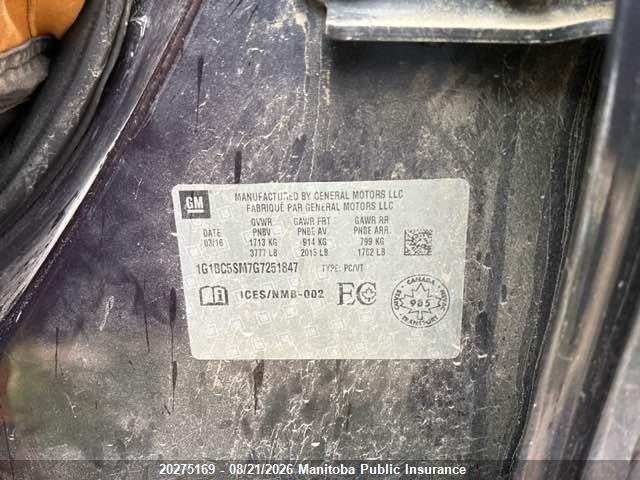 1G1BC5SM7G7251847 Chevrolet Cruze Ls Turbo