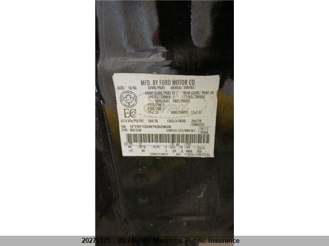 Продаж на аукціоні авто 2007 Ford F150 Xlt Pickup, vin: 1FTRF12W97KB29608, номер лоту: 20275175