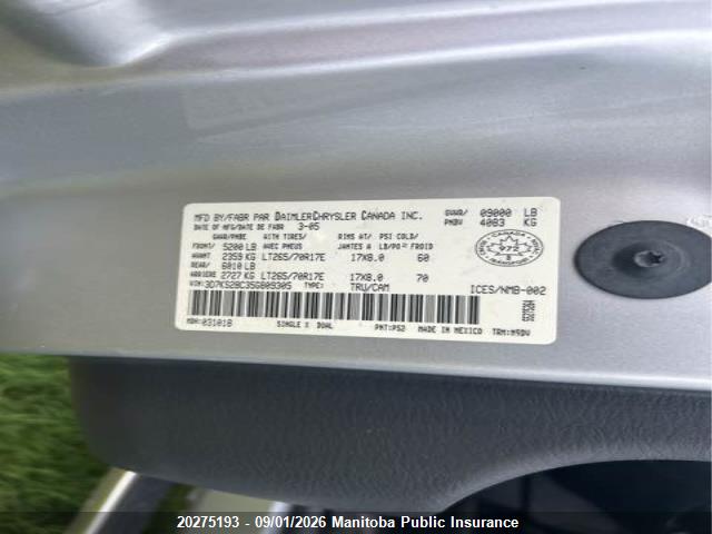 Aukcja sprzedaży 2005 Dodge Ram 2500 Quad Cab, vin: 3D7KS28C35G809305, numer aukcji: 20275193