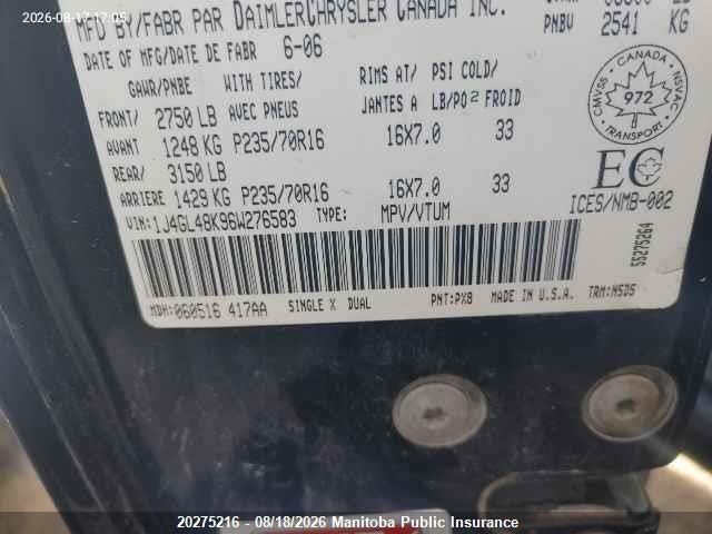Продажа на аукционе авто 2006 Jeep Liberty Limited, vin: 1J4GL58K66W139221, номер лота: 20275216