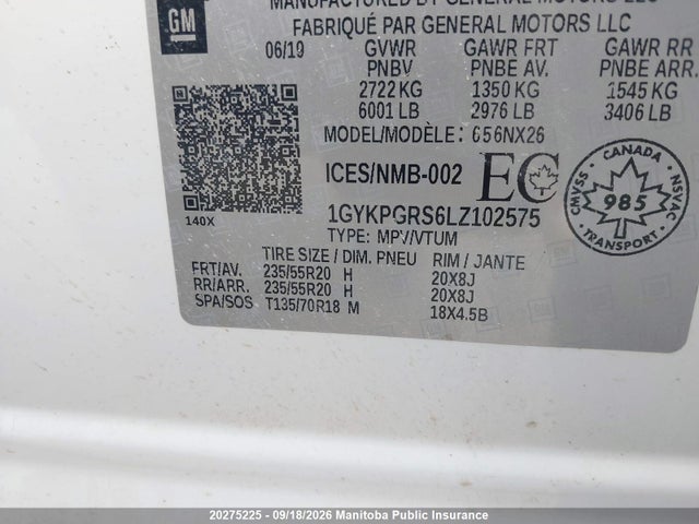 Cadillac XT6 2020 1GYKPGRS6LZ102575 Image 9