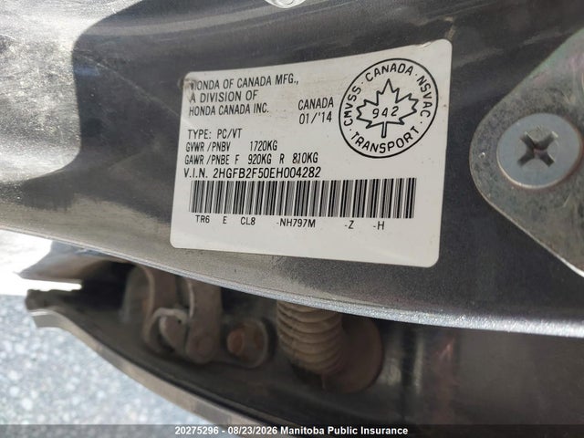 Honda Civic Lx 2014 2HGFB2F50EH004282 Image 9