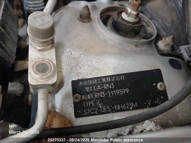 Aukcja sprzedaży 2002 Honda Stream, vin: RN311195991, numer aukcji: 20275337