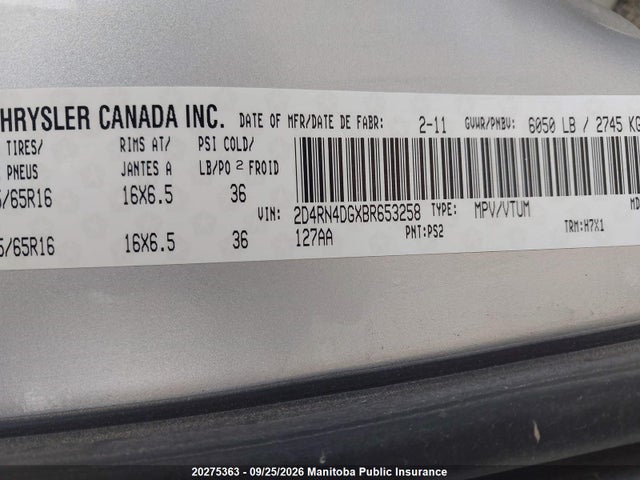 Aukcja sprzedaży 2011 Dodge Grand Caravan Se, vin: 2D4RN4DGXBR653258, numer aukcji: 20275363