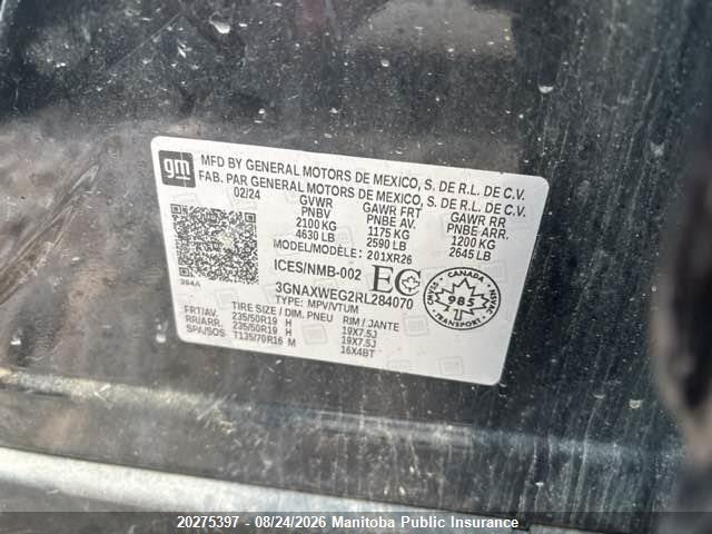 Chevrolet Equinox Rs Rs 2024 3GNAXWEG2RL284070 Image 9
