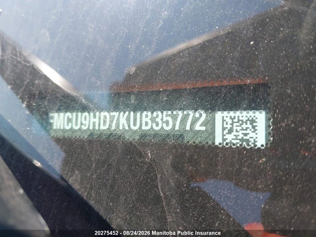 1FMCU9HD7KUB35772 Ford ESCAPE SEL