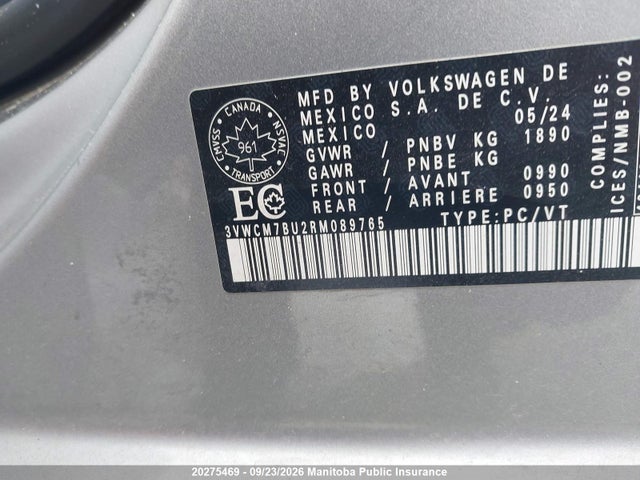 Aukcja sprzedaży 2024 Volkswagen Jetta Trendline 1.5 Tsi, vin: 3VWCM7BU2RM089765, numer aukcji: 20275469