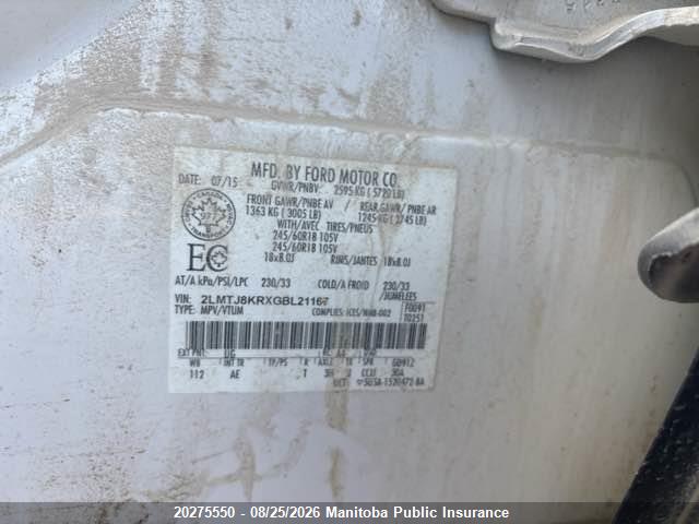 Lincoln MKX 2016 2LMTJ8KRXGBL21167 Image 9