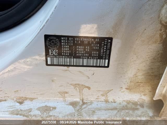 3VWN57BU6KM064718 Volkswagen Jetta 1.4 Tsi