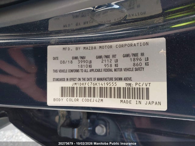Продажа на аукционе авто 2019 Mazda Cx-3 Gs, vin: JM1DKFC76K1419555, номер лота: 20275679