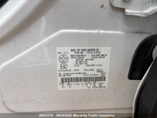 2FMPK4AP1FBB97968 Ford EDGE SPORT