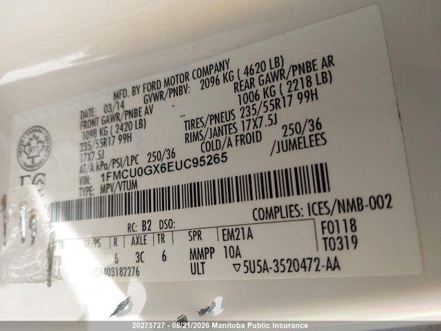 Ford ESCAPE SE 2014 1FMCU0GX6EUC95265 Image 9