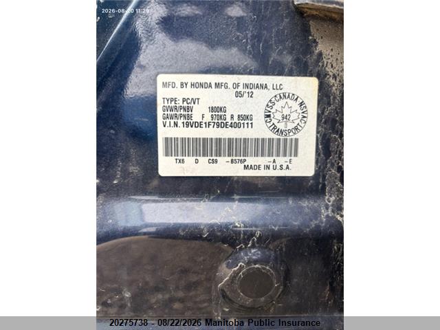 Продаж на аукціоні авто 2013 Acura Ilx, vin: 19VDE1F79DE400111, номер лоту: 20275738