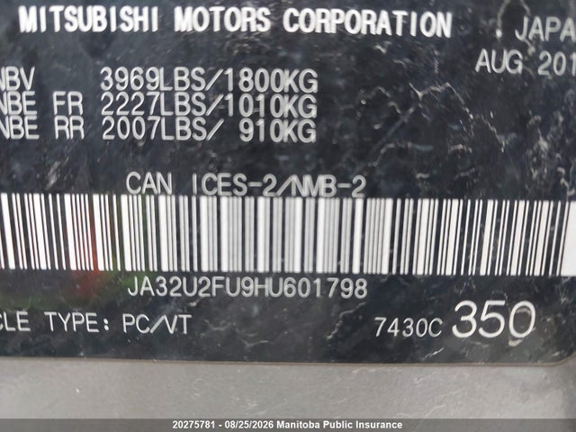 Mitsubishi Lancer Se 2017 JA32U2FU9HU601798 Image 8