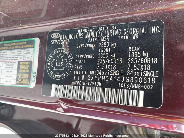 KIA Sorento Ex Turbo 2018 5XYPHDA14JG390618 Image 9
