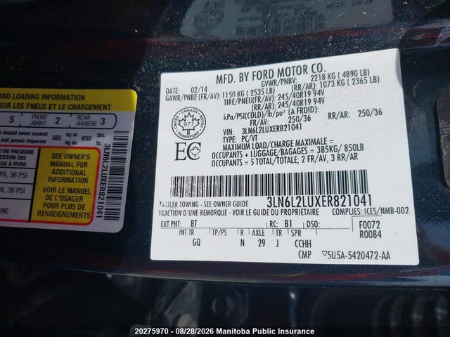 3LN6L2LUXER821041 Lincoln MKZ HYBRID