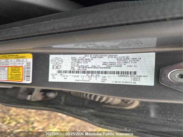 1FTER4HH5SLE68868 Ford Ranger Xlt Supercrew