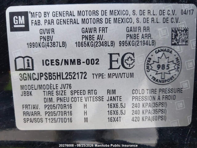 Chevrolet Trax Lt 2017 3GNCJPSB5HL252172 Image 8
