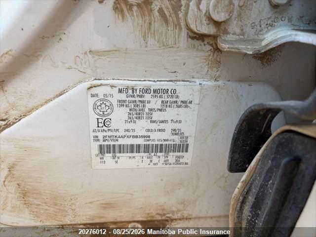 2FMTK4APXFBB35998 Ford EDGE SPORT