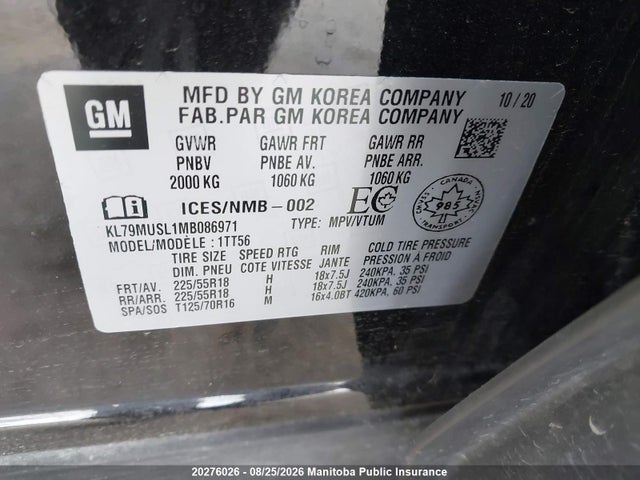 KL79MUSL1MB086971 Chevrolet Trailblazer Rs Turbo