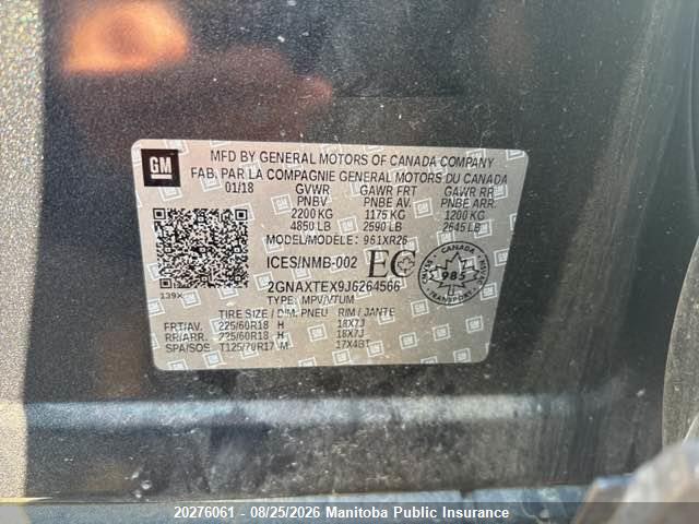 2GNAXTEX9J6264566 Chevrolet Equinox Premier 2.0t