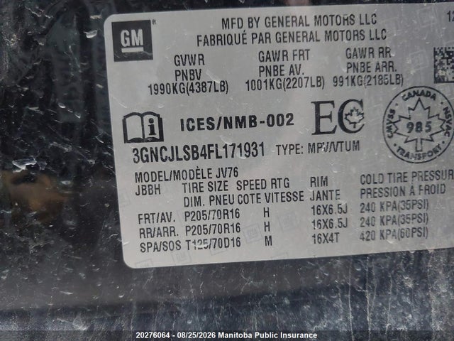 Chevrolet Trax Lt 2015 3GNCJLSB4FL171931 Image 8