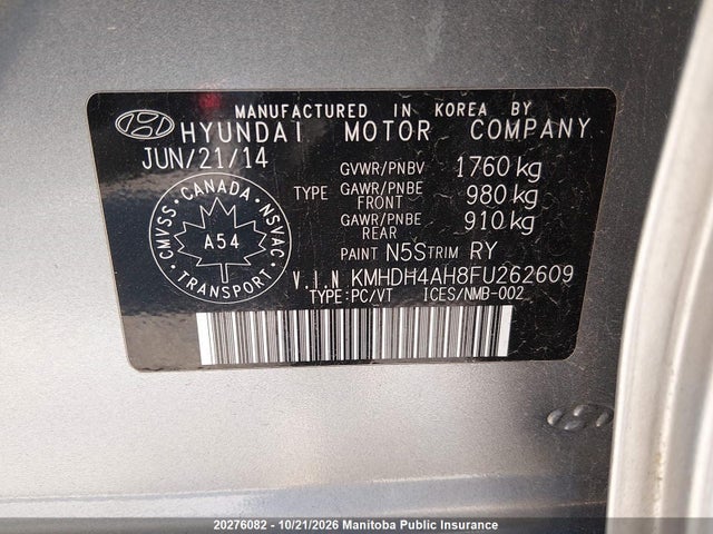 Hyundai Elantra Gls 2015 KMHDH4AH8FU262609 Image 9