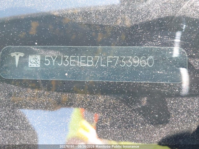 Продажа на аукционе авто 2020 Tesla Model 3 75d, vin: 5YJ3E1EB7LF733960, номер лота: 20276191