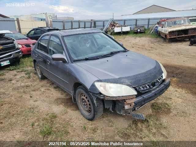 Продаж на аукціоні авто 2005 Honda Civic Lx-se, vin: 2HGES15605H020580, номер лоту: 20276194