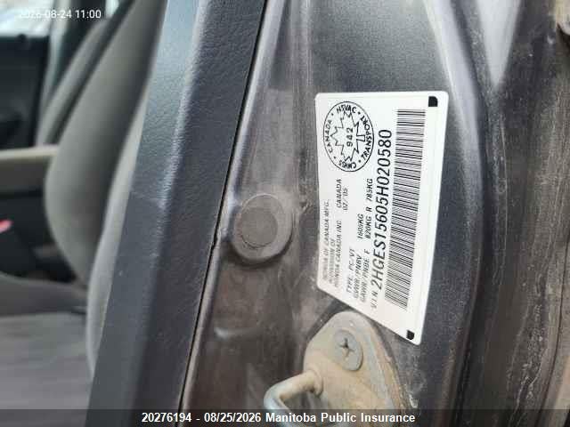 Продаж на аукціоні авто 2005 Honda Civic Lx-se, vin: 2HGES15605H020580, номер лоту: 20276194