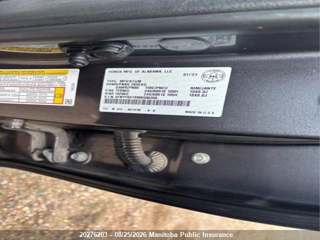 Honda Pilot Ex-l 2021 5FNYF6H78MB506303 Image 9