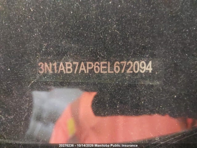 3N1AB7AP6EL672094 Nissan Sentra S/sv/sr/sl
