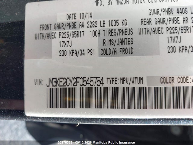 Mazda Cx-5 Gs 2015 JM3KE2CY2F0545754 Image 9