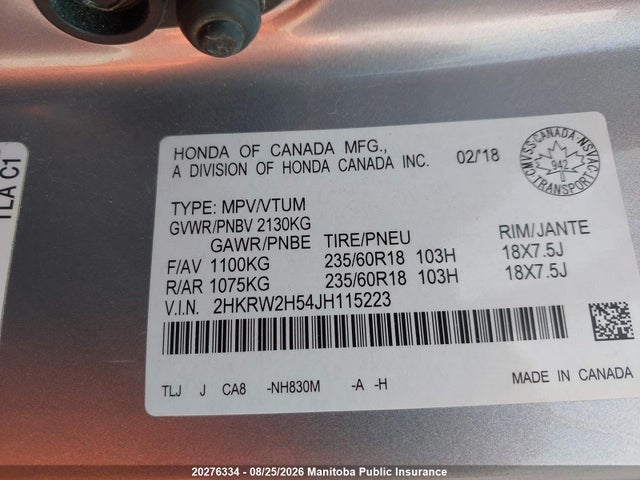 Honda CR-V EX 2018 2HKRW2H54JH115223 Image 8