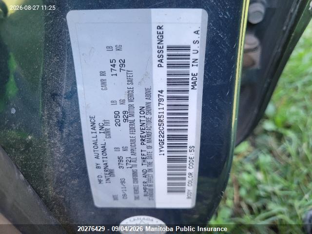 Продаж на аукціоні авто 1994 Mazda 626 Lx, vin: 1YVGE22C5R5117974, номер лоту: 20276429