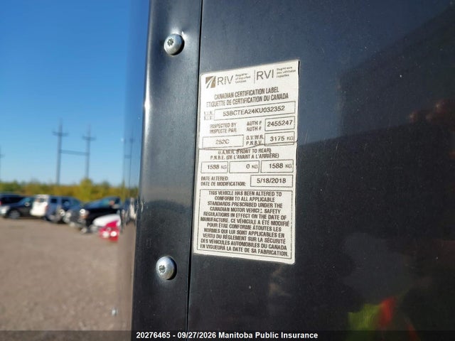 2019 Utility Trailer Cargo Express მანქანა იყიდება აუქციონზე, vin: 53BCTEA24KU032352, აუქციონის ნომერი: 20276465