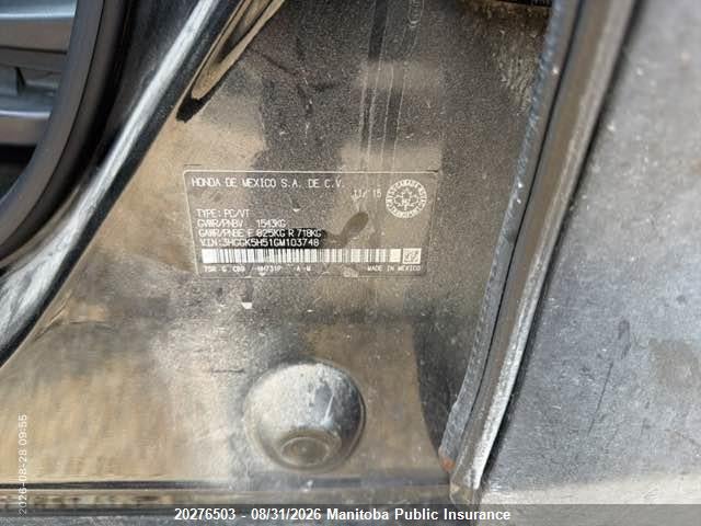 2016 Honda Fit Lx მანქანა იყიდება აუქციონზე, vin: 3HGGK5H51GM103748, აუქციონის ნომერი: 20276503