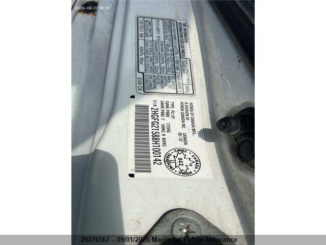 Aukcja sprzedaży 2008 Honda Civic Si, vin: 2HGFG21588H100142, numer aukcji: 20276567