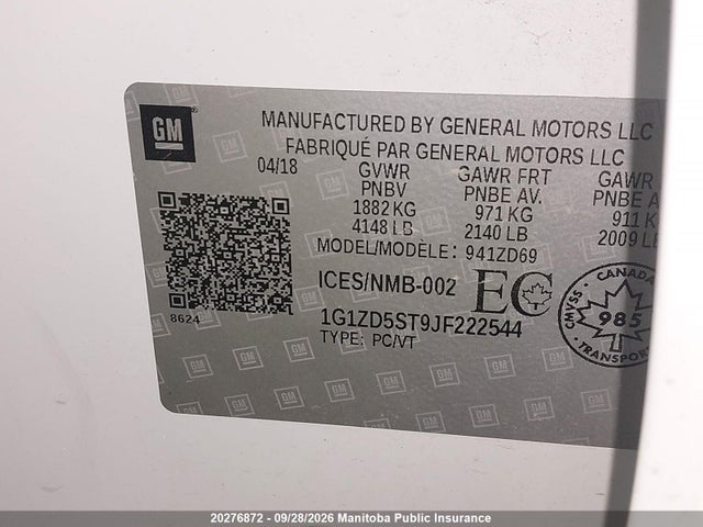 Chevrolet MALIBU LT 2018 1G1ZD5ST9JF222544 Image 9