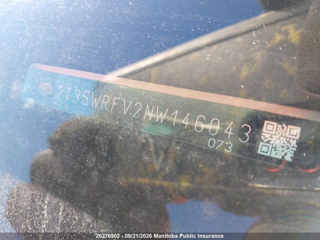 20276902 :رقم المزاد ، 2T35WRFV2NW146043 vin ، 2022 Toyota Rav4 Le Hybrid مزاد بيع