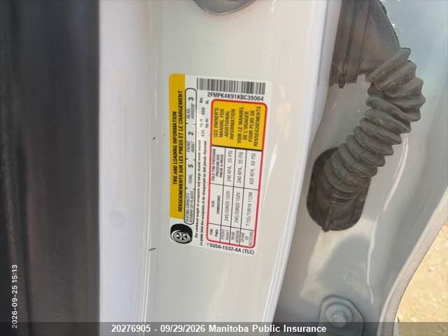 20276905 :رقم المزاد ، 2FMPK4K91KBC39064 vin ، 2019 Ford Edge Titanium مزاد بيع