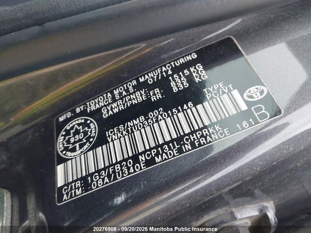 Toyota YARIS LE 2015 VNKKTUD35FA015146 Image 9