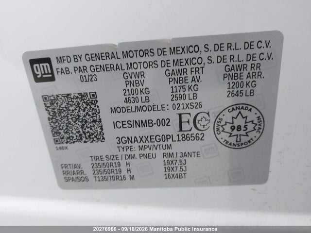 Chevrolet Equinox Premier 2023 3GNAXXEG0PL186562 Image 9
