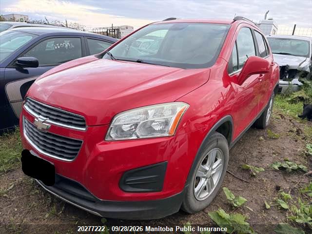 20277222 :رقم المزاد ، 3GNCJRSB8FL205453 vin ، 2015 Chevrolet Trax Lt مزاد بيع