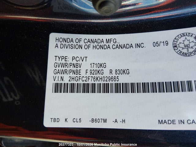 Honda CIVIC EX 2019 2HGFC2F76KH029665 Image 9