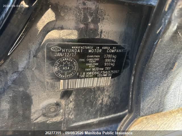 Hyundai ELANTRA GL 2017 KMHD84LF5HU375397 Image 9